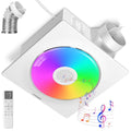 VIVOHOME RGB Bathroom Exhaust Fan with Bluetooth Speaker (160-110-50CFM) | Autoflow EC Motor & Humidity Sensor - 2700K/4000K/5700K LED & RGB Light,10.2-inch Retrofit Bath Fan, No Attic Access Needed - style: RGB Lights & 160-110-50 CFM & Bluetooth Speaker