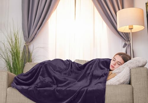 Utopia Bedding Ultra Soft Fleece Bed Blanket Throw Size Purple (50x60 Inch) | Microfiber Plush Warm Lightweight Breathable Cozy Blanket Anti-Static, All Season Use, Gift for Women and Men - color: Purple, size: Throw (50x60 Inch)