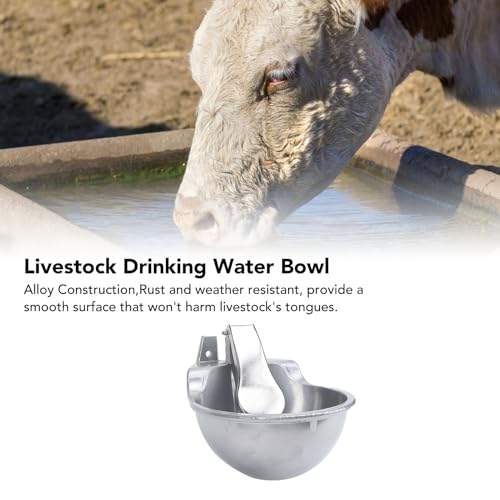 Fabater Livestock Water Bowl, Livestock Push Paddle Automatic Metal Waterer, Easy Installation Drinking Water Trough for Horse, Goat, Sheep, Cattle
