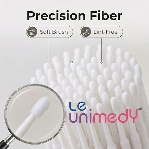 LE UNIMEDY 400PCS/Box Cotton Swabs, Disposable Micro Applicators Brush, Cosmetic Brush, Micro Swabs, Microswabs 1.5mm White - size: 1.5mm, White