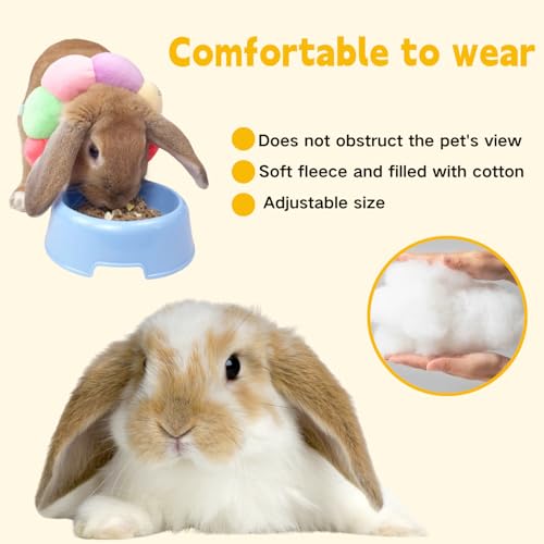 Adjustable Rabbit E-Collar, Rabbit Protection Neck Recovery Collar - Small Animal Pets After Surgery Wound Healing Anti-Bite Sratch Risistant for Guinea Pig Ferret Squrrel, Kitty (XS) - size: XS