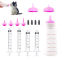 Puppies Nursing Bottle, Kitten Feeding Bottle with Feeding Nipple and Syringe,Ventilation Valve Resistant Tearing for Small Animal, Kittens, Rabbit, Hamster (Pink) - color: Pink, size: Model 3