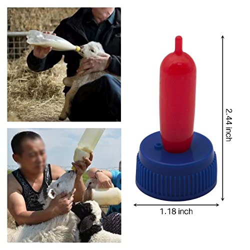 Baby Goat Nipple, 20 Pieces Goat Lamb Teat Feeder Bottle Topper Feeding,Soft Rubber Goat Milk Drinking Nipple for Nursing Lambs,Puppy (Blue, 20 Pieces) - color: Blue