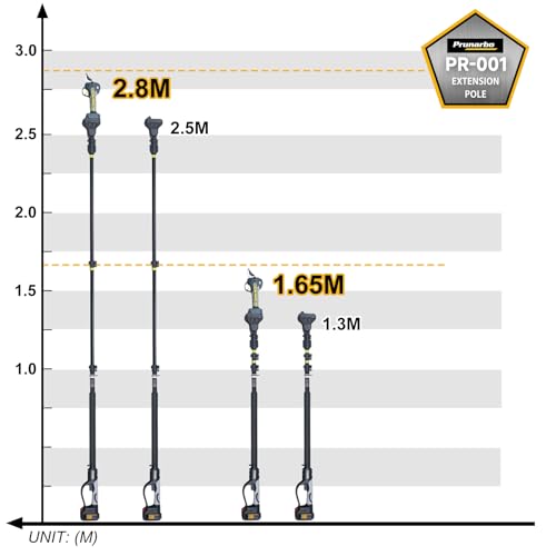 Telescopic Extension Pole for E-Series Pruners & Chainsaw | Compatible With All E-Series Tools (PR-E50、PR-E40 Pruning Shears & PR-E8 Saw), Extends Reach From 4.2 ft to 8.2 ft - style: PR-001-Pole