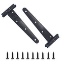 2PCS 10" Heavy Duty T-Strap Hinges, Black Rustic Iron Hinge, Rustproof Gate Tee Hinges for Outdoor Sheds, Barn Doors & Wood Fences-Thickness 2.5mm - size: 10 Inch