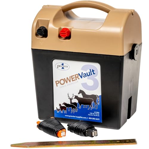 Premier 1 POWERVault™ 9V Fence Energizer – 0.3J, 75Ah Battery Included | No sunshine or 110V needed. 9V battery powers all grazing season. Lightweight, portable. Replace battery when depleted. - size: POWERVault 3