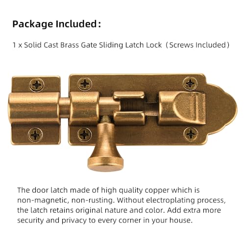 Antique Barrel Bolt Buckle Heavy Duty,Solid Brass Thickened Door Latch (Bronze Upgrade) - color: Bronze Upgrade