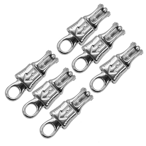 Jeffers Round Eye Nickel Plated Panic Snap, 3/4" x 3-5/8", Quick Release Hook, Horse Tack Snap for Lead Rope, Cross Ties or Chains, Replacement Hardware, Farm Equipment, Stable Supplies - 6 Pack - size: 3/4”W x 3-5/8”L - 6 pack