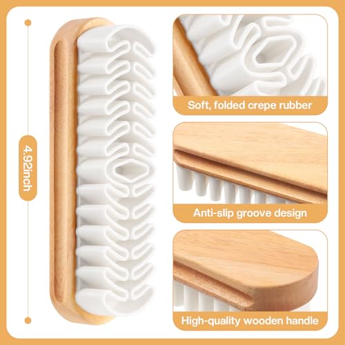 2 Pcs Suede Shoe Brush Nubuck Leather Cleaner Shoes Shine Dauber Crepe Applicators Set(2 Suede Brushes) - style: 2 Suede Brushes