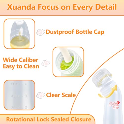 Pet Feeding Bottle,3 Pack Wide Mouth Angled Nursing Bottle, 3 Sizes Nipples with Ventilation Valve Resistant Tearing Perfect for Puppies, Kittens, Small Wildlife(Yellow) - color: white