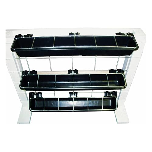 Little Giant HF9BLACK Hook Over Goat Trough Heavy Duty Galvanized Steel 9 Quart Feeder, Black (2 Pack) | Heavy-duty galvanized steel. Hooks over fence rails or panels. 9-quart capacity. For goats, sheep & small livestock.