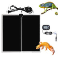 MQ Reptile Terrarium Heat Pad with LCD Digital Aquarium Thermometer, 11 x 11in Power Adjustment Under Tank Heater Mat for Pets, Small Animals, Seedling, 14W - size: 14W, 11*11 in