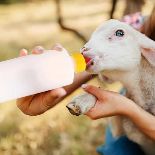 VOSAREA 1 Set Goat Feeding Bottles 400ml Plastic Lamb Milk Bottles Livestock Nursing for Farm Use