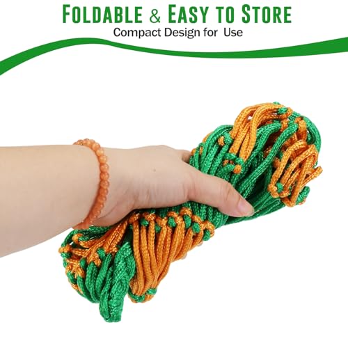 2Pcs Hay Bags for Horses, 40" Hay Nets for Horses with 2 Hooks & 2 Gloves, Durable Hanging Hay Feeder Net for Goat Horse, Strong Load-Bearing Slow Feed Hay Net for Horse Trailer