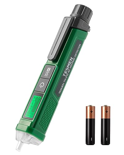 Voltage Tester, TN-213 Non-Contact Voltage Detector, Electrical Tester, AC 12V-/70V-1000V, Dual-Range, LCD Display in Percentage, Buzzer Alarm, Live Wire Test, Wire Breakpoint Finder - Green