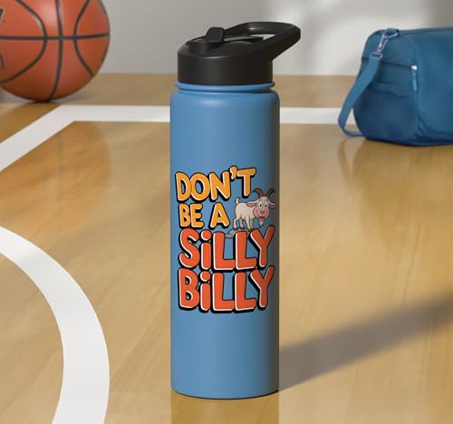 Funny Goat Kid Sheep Lamb Animal Joke Stainless Steel Insulated Water Bottle - color: Light Blue