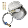Automatic Livestock Waterer, 304 Stainless Steel with Float Valve, Animal Watering Bowl for Dogs, Horses, Goats, Cattle, Pigs & Chickens, Wall & Ground Mount, Includes 3/4" Adaptor & Water Pipe