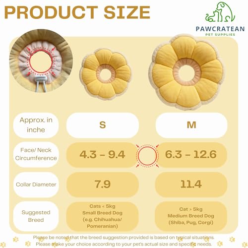Adjustable Comfy Flower Style Elizabeth Collar for Cats Puppies Soft Recovery Cone Pet Protective Neck Collar (Yellow, Medium) - color: Yellow, size: Medium