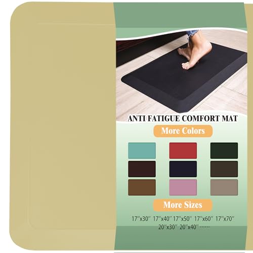 1" Extra Thick Anti Fatigue Floor Mat 30" L x 20" W,Kitchen Mat, Standing Desk Mat,140D Advanced PU Foam Ergonomic Comfort at Home, Office, Garage, Sink (Yellow) - color: Yellow, size: 30"L x 20"W x 1"Th