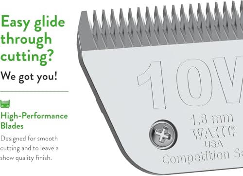Wahl Professional Animal Competition Blade, 2377-100, 10 W | Extra Wide, Detachable Blade with 1/16 in Cut Length - size: 10 W