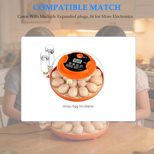 Power Supply Adapter for Onsju 18 Egg Incubator 12V AC/DC Replacement Charger Cord for Automatic Egg Turning Temperature and Humidity Control
