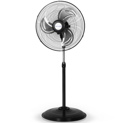 BILT HARD 18" High Velocity Pedestal Fan with 3-Speed Setting, 3900 CFM Heavy Duty Oscillating Metal Stand Fan with Aluminum Blades for Residential, Commercial and Garage - size: 18 in.