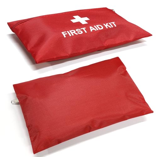 12pcs Mini First Aid Kit Empty Bag, Travel Empty First Aid Kit Pouch with Zippered for Emergency at Home, Boat, Camping, Hiking(Bag Only) - size: 24 x 15cm(9.45 x 5.91 Inch)
