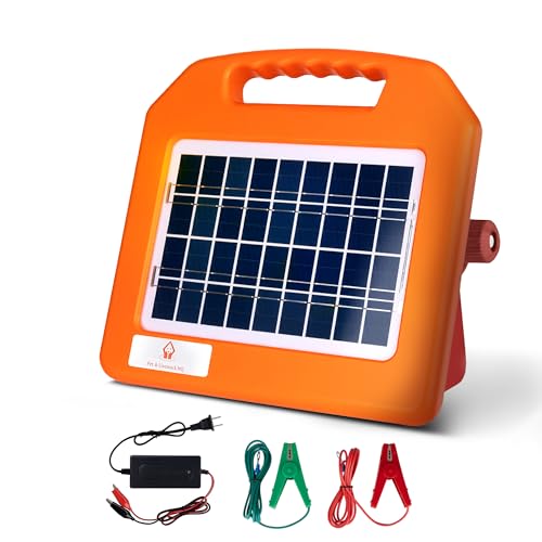 30 Miles Solar Electric Fence Charger - Solar Powered Electric Fence Kit 0.65 Joule - Fence Energizer for Livestock, Horses, Cattle, Sheep