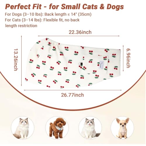 Hands-Free Cat Sling Carrier for Small Dogs & Cats, Soft Fleece | Wide Shoulder Strap for Back Pain Relief, 3-14 lbs Small Animals, Cozy Indoor/Outdoor (Cherry) - color: Cherry