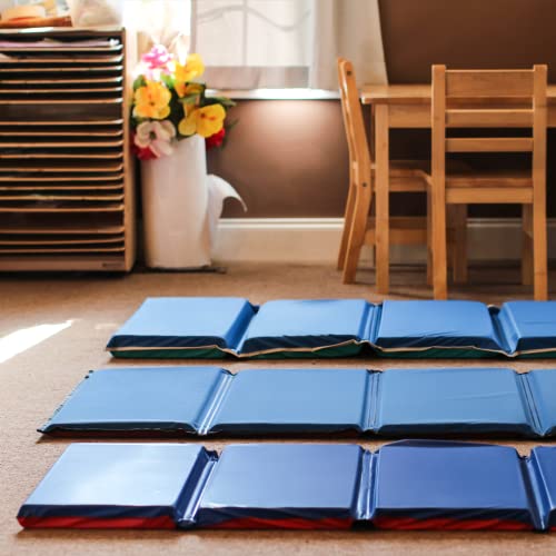 Toddler KinderMat Rest Mat with Pillow, 3/4 Inch Thickness, 8-mil Vinyl - color: Pink/Blue