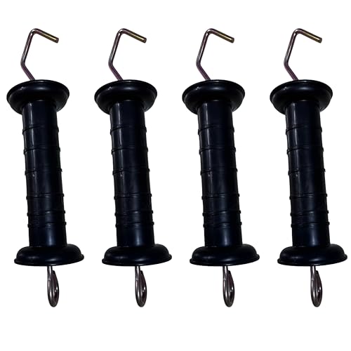 4 Pieces of Plastic Electric Fence Door Handles, Spring-Equipped Plastic Door Handles, Electric Fence Door Handle Insulators