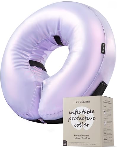 Inflatable Dog Cone Collar - Donut Collar Recovery ECollar Alternative After Surgery - Soft Dog Cone for Small Medium Large Dogs - size: Medium [Neck:9"-12"]