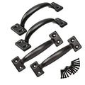 6-1/2" Pulls Gate Handle Black Handle Metal Handle Gate Pull Handle Shed Door Handle Fence Gate Handles for Wooden Fences Outdoor & Kitchen Furniture Hardware 4PCS - size: 4 Pack 6-1/2 Inch Black