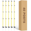 46 Inches Fiberglass Step in Electric Fence Posts,Temporary Fence Stakes for Cows,Sheep and Animals Fence,Snow Fence, Garden Protection,Portable Fence Ideal for Electric Fencing-40 Posts - style: 46Inch-40 Pack