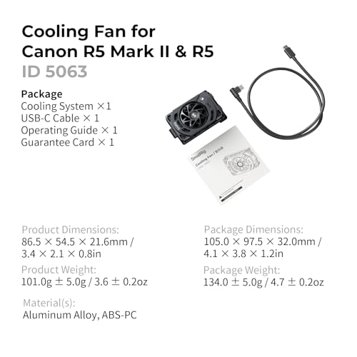 SMALLRIG R50 V / R5 II/ R5 / R50 / PowerShot V1 Camera External Cooling System with Dual-Speed Modes, Snap-On Cooling Fan with TEC Cooling Module for Sony ZV-E1/ A7 IV/ A6700/ FX3-5063 - style: for Canon