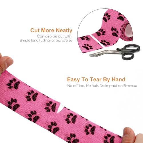 Vet Wrap Cohesive Bandages Bulk Self Adhesive Bandage Wrap Self Adherent Wrap Non-Woven for Dogs Pet Animals & Ankle Sprains & Swelling (2 Inch Mix) - color: 2 Inch Mix
