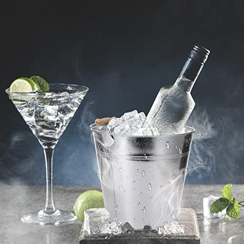 Didaey 12 Pcs Galvanized Metal Beer Buckets, Handle,Silver | 9 Quart Large Capacity Pails for Party Wedding, Tin Pails for Beer Ice, Round Design for Table Centerpieces Crafts - color: Silver