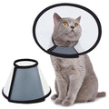 Vivifying Cat Cone, Adjustable Recovery Pet Cone, Three Sizes Lightweight Plastic Elizabethan Collar for Cats, Mini Dogs and Rabbits (Black) - size: M