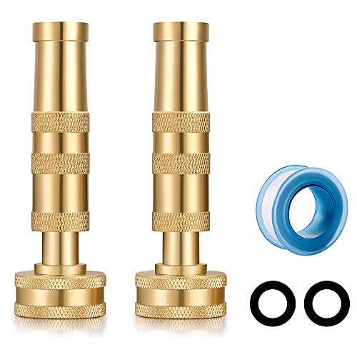 Brass Hose Nozzles, Heavy-Duty Brass Adjustable Twist Hose Nozzle, 2 Pack - color: Nozzles AA