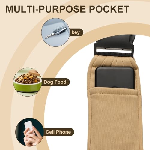 Dog Sling Carrier for Small Dogs and Cats Up to 16.5 Lbs, Adjustable Buckle with Pocket Pet Sling Carrier Safety Harness, (Khaki, 1 Pcs) Intended for Outdoor/Camp/Travel - color: Khaki