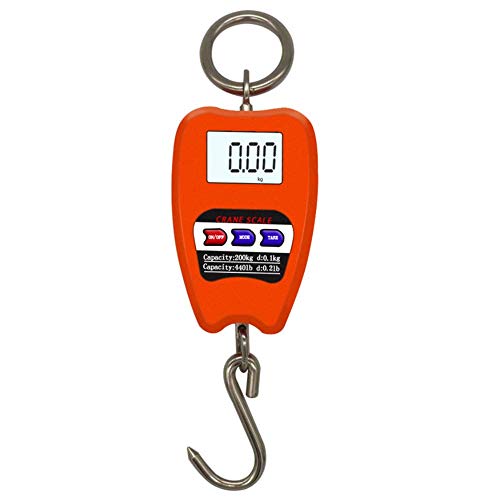 Hanging Weight Scale Industrial Heavy Duty for Farm, Hunting, Bow Draw Weight, Big Fish & Hoyer Lift with Accurate Sensor Digital, Professional (440LBS Orange) - color: 440LBS Orange