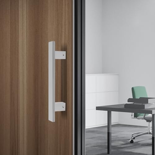 11.8 Inches Long 304 Stainless Steel Door Handle, Brushed Process, Heavy-Duty Commercial Modern Door Pull Handle, for Doors with a Thickness of 12 mm, Silver