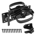 Gate Door Latch, Dual-Sided Operation, Heavy Duty Durable Gate Door Latches for Wooden, Vinyl, Metal Gates, Suitable for Inward and Outward Opening Gates, Enhanced Security with Lock, Black