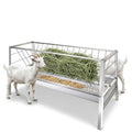 Rust-Resistant Trough Sheep Feeder, 77 Gallon Galvanized Dual Livestock Feeding,59 Inch Anti-Waste Feeder for Sheep Goats Cattle Farm