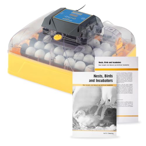 Brinsea Ovation 28 EX Egg Incubator, Humidity Control & Educational Book | 50+ years of trusted precision! Built-in automatic humidity, auto-turn & temp alarms take the stress out of hatching 28 eggs - style: With Book