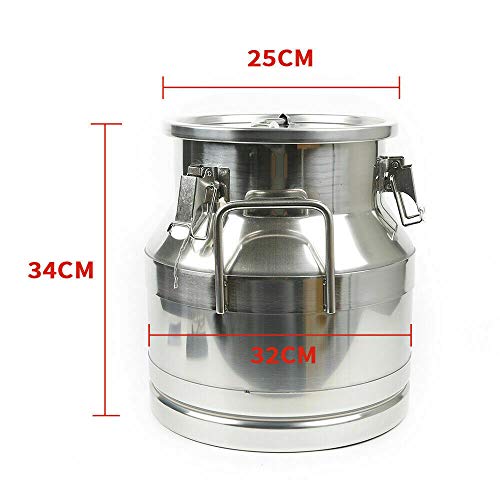 20L/5.25Gal Milk Cans-Stainless Steel Milk Transport Barrels Pail Milk Bucket Jug Oil Barrel Wine Barrel Canister Silicone Seal Barrels - size: 20L