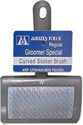 Millers Forge Stainless Steel Pins Universal Curved Pet Slicker Brush with Plastic Handle, Regular - MF120 13,Black - size: Regular