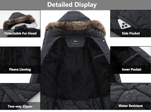 Women's Winter Coat Long Puffer Jacket - Waterproof Warm Thickened Snow Coat for Women - color: Darkgrey, size: 3X-Large
