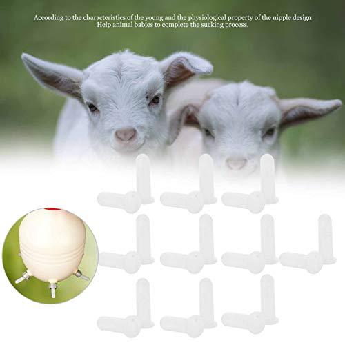 HEITIGN Puppy Feeder Nursing Puppies Milk Bowl 10pcs Lamb Special Nipple Teats Replacement Goats Sheep Cow Milk Bottle Bucket Nipple Pet Supplies