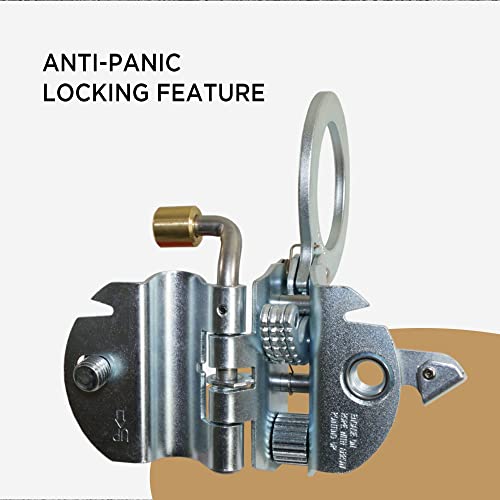 AFP Self-Locking Rope Grab with 2.25 inch Connecting Eye, Used with 5/8’’ Lifeline Rope, for Construction, Climbing, Fall-Protection, 310 lb. Capacity (OSHA/ANSI Compliant) Silver - color: Silver